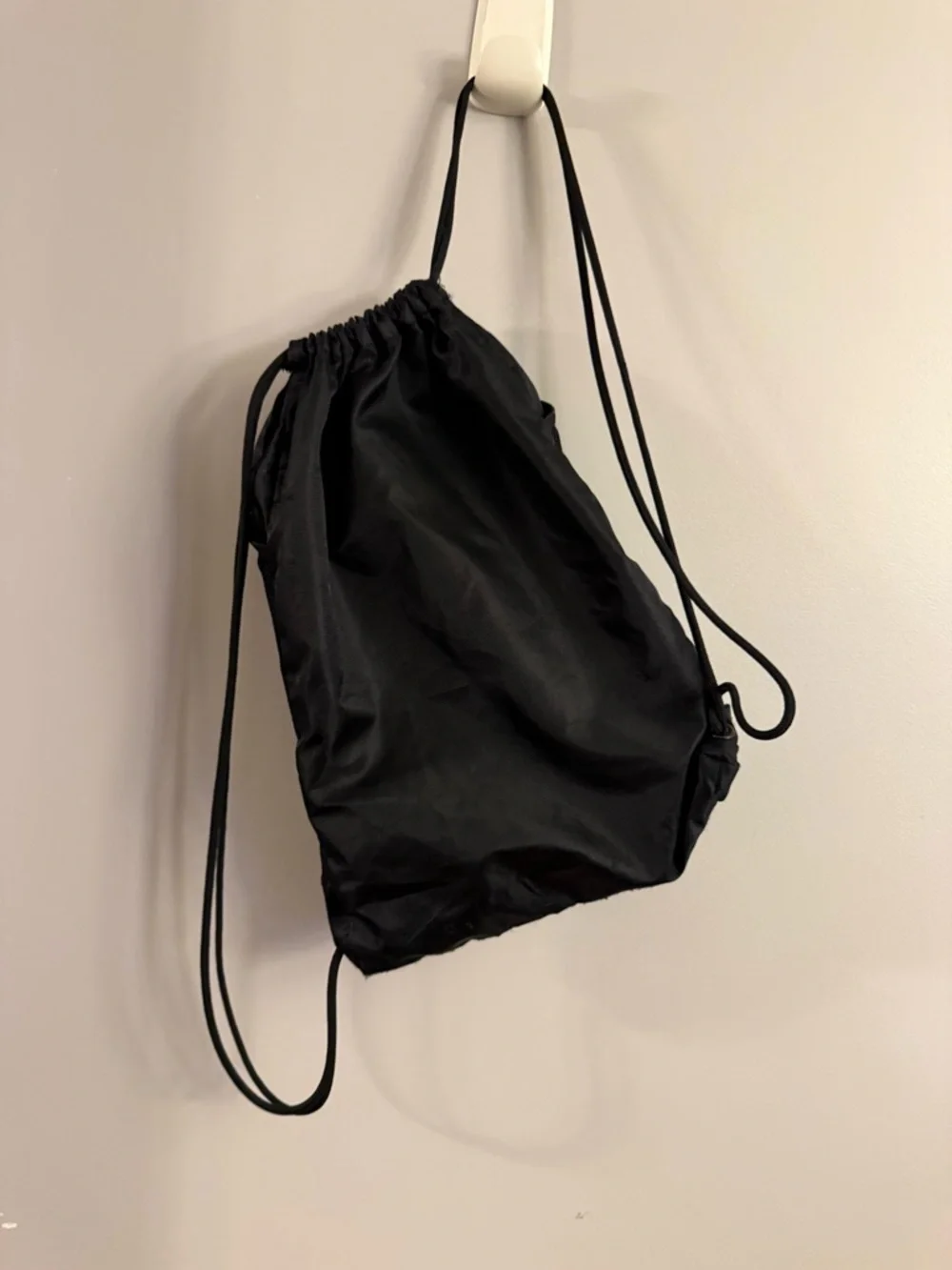 Adidas Black Reflective Stripe Drawstring Backpack Gym Sack Zip Pocket Bag